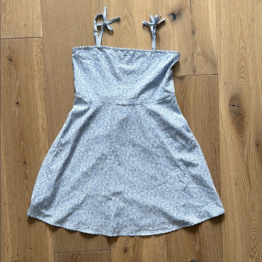 SHEIN Light Blue Floral Kids Dress